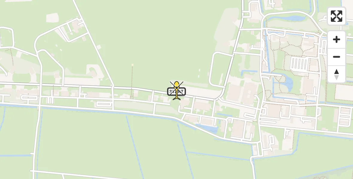 Vluchtroute Ambulancehelikopter van Vliegbasis Leeuwarden naar Vliegbasis Leeuwarden