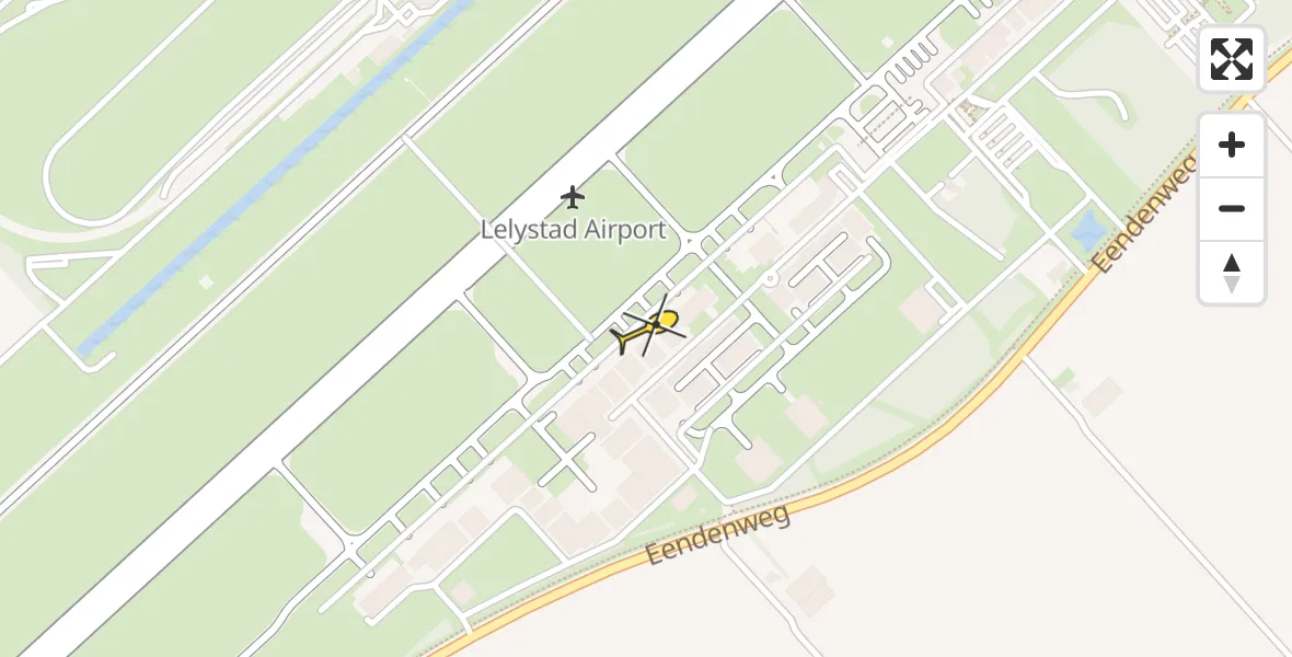 Routekaart van de vlucht: Traumahelikopter naar Lelystad Airport