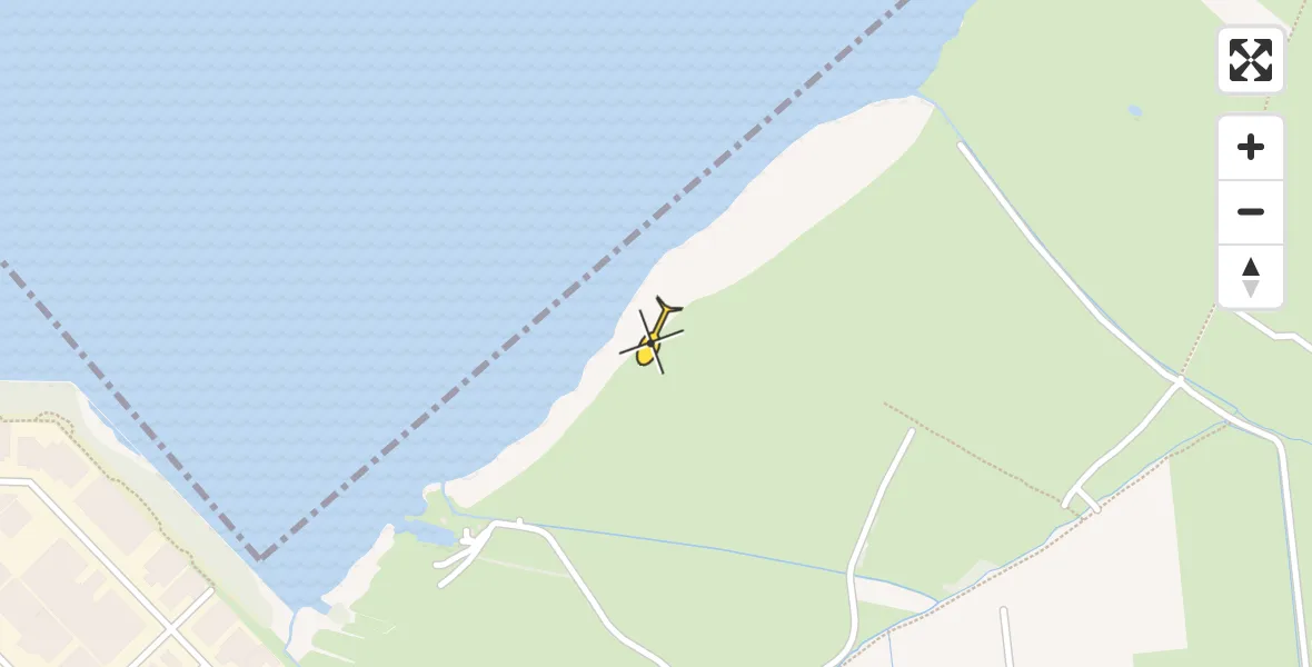 Routekaart van de vlucht: Politiehelikopter naar Hierden