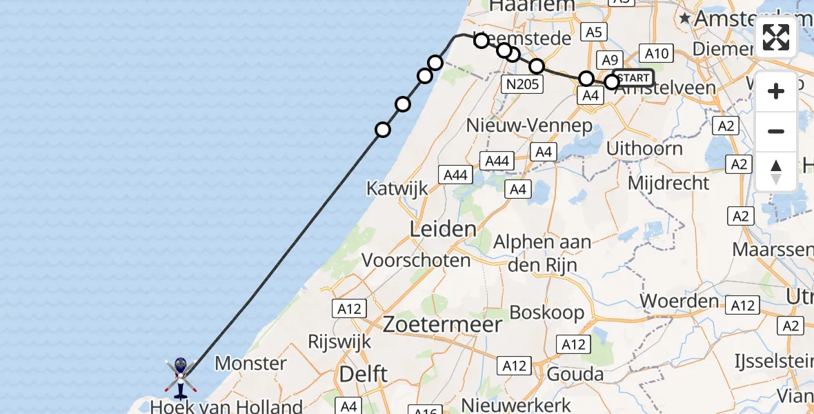 Vluchtroute Politiehelikopter Schiphol - , 27 maart 2025, 10:15