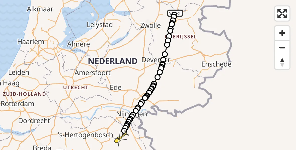 Routekaart van de vlucht: Traumahelikopter naar Zeeland, Meesterslaan