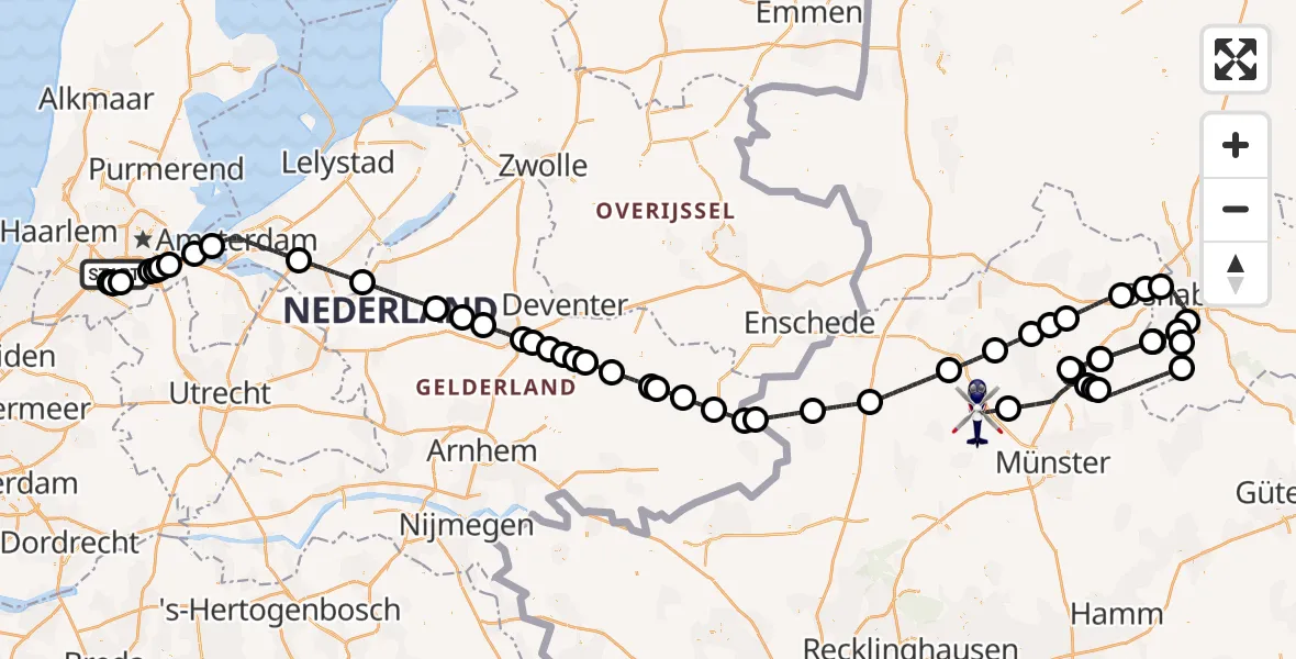 Vluchtroute Politiehelikopter Schiphol - , 28 maart 2025, 08:36