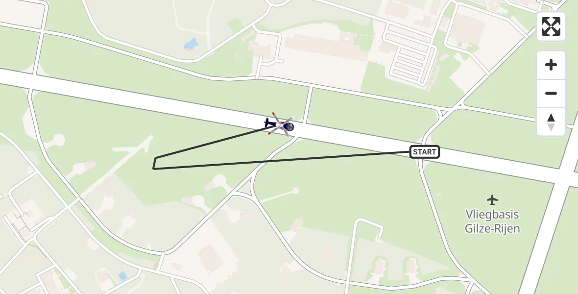 Vluchtroute Politiehelikopter Vliegbasis Gilze-Rijen - Vliegbasis Gilze-Rijen, 28 maart 2025, 10:36