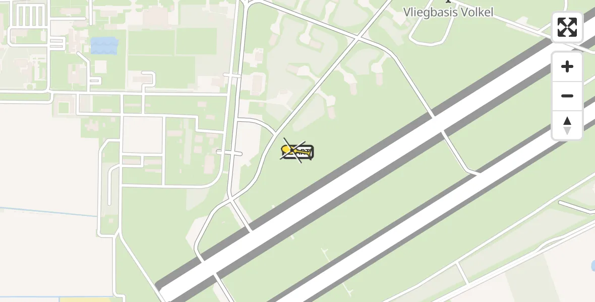 Vluchtroute Politiehelikopter van Vliegbasis Volkel naar Vliegbasis Volkel