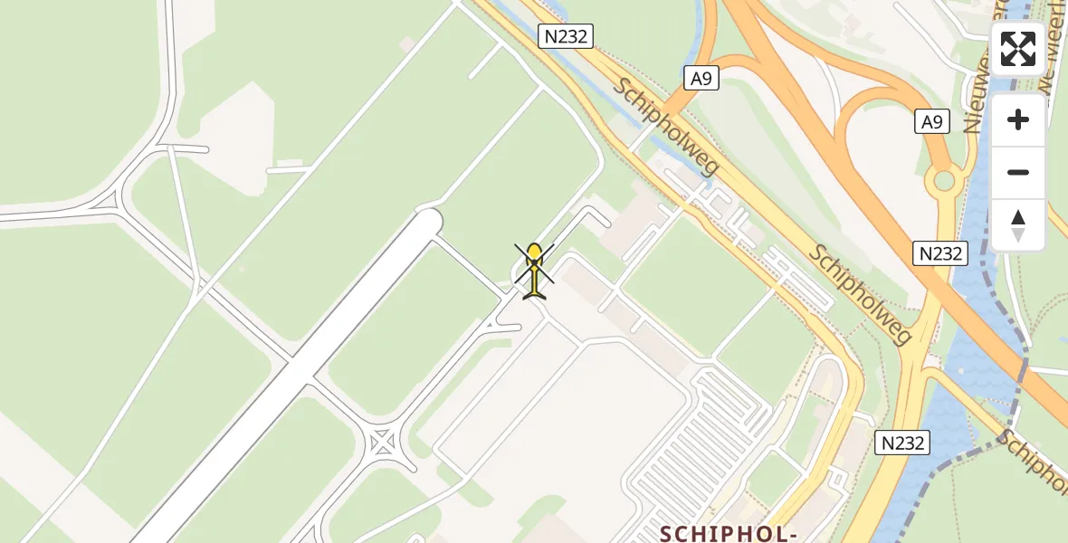 Vluchtroute Politiehelikopter van Schiphol naar Schiphol