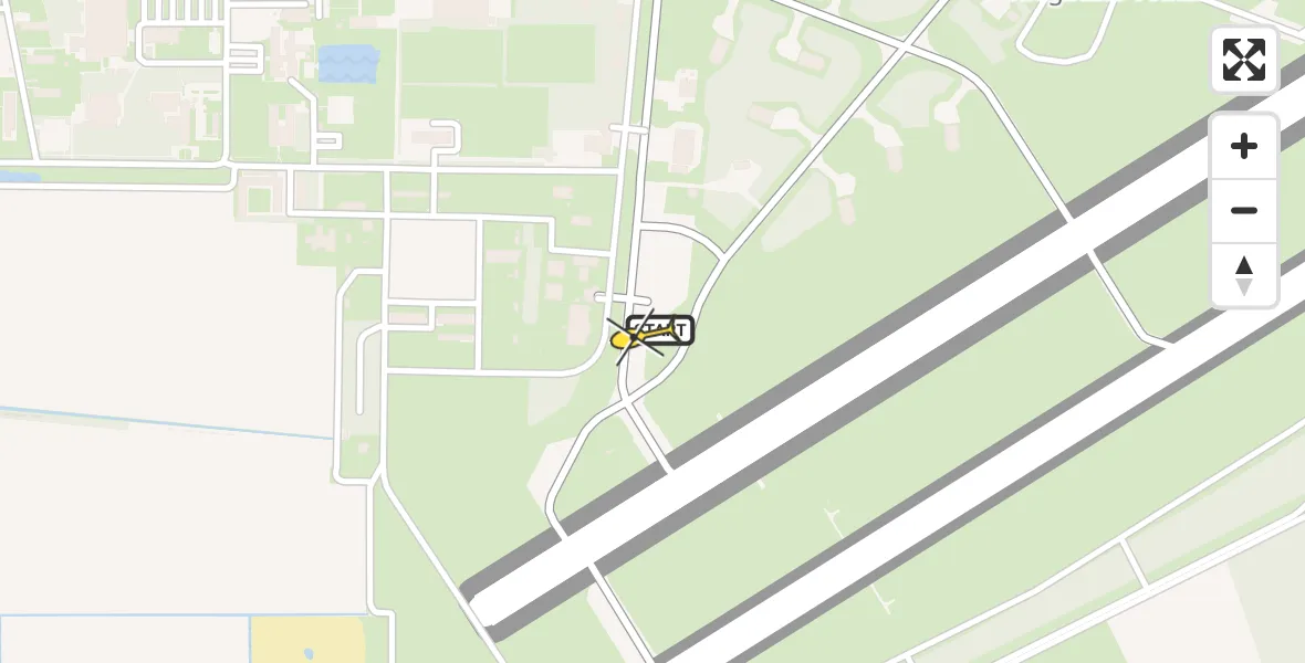 Vluchtroute Politiehelikopter van Vliegbasis Volkel naar Vliegbasis Volkel