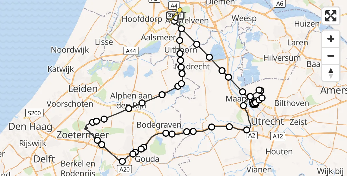 Vluchtroute Politiehelikopter van Schiphol naar Schiphol