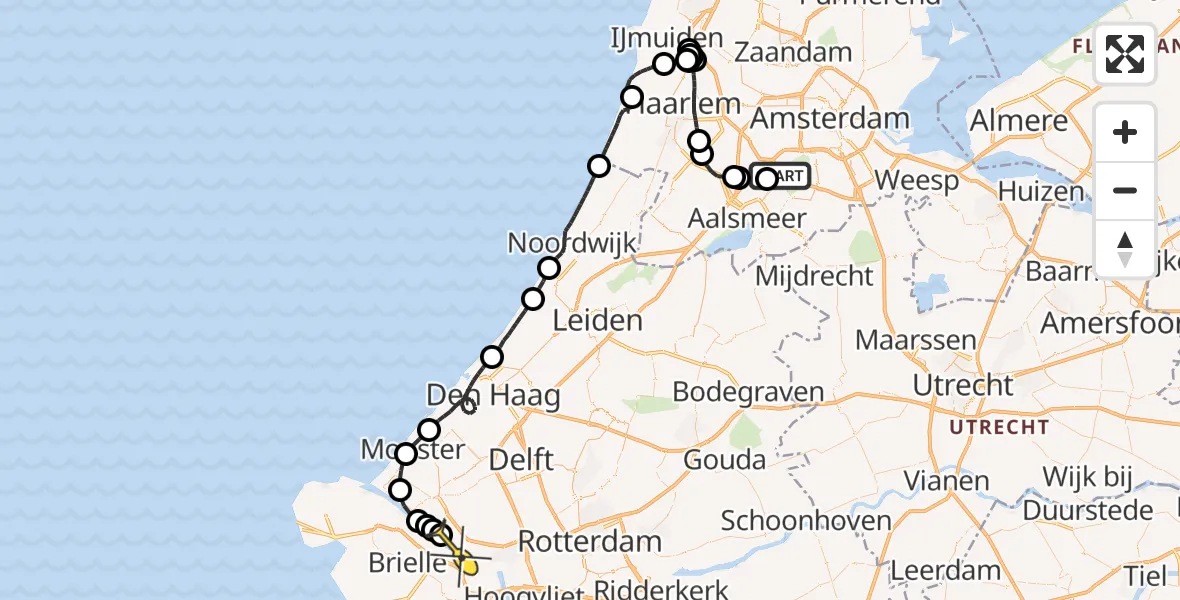 Routekaart van de vlucht: Politiehelikopter naar Maassluis, Ceintuurbaan