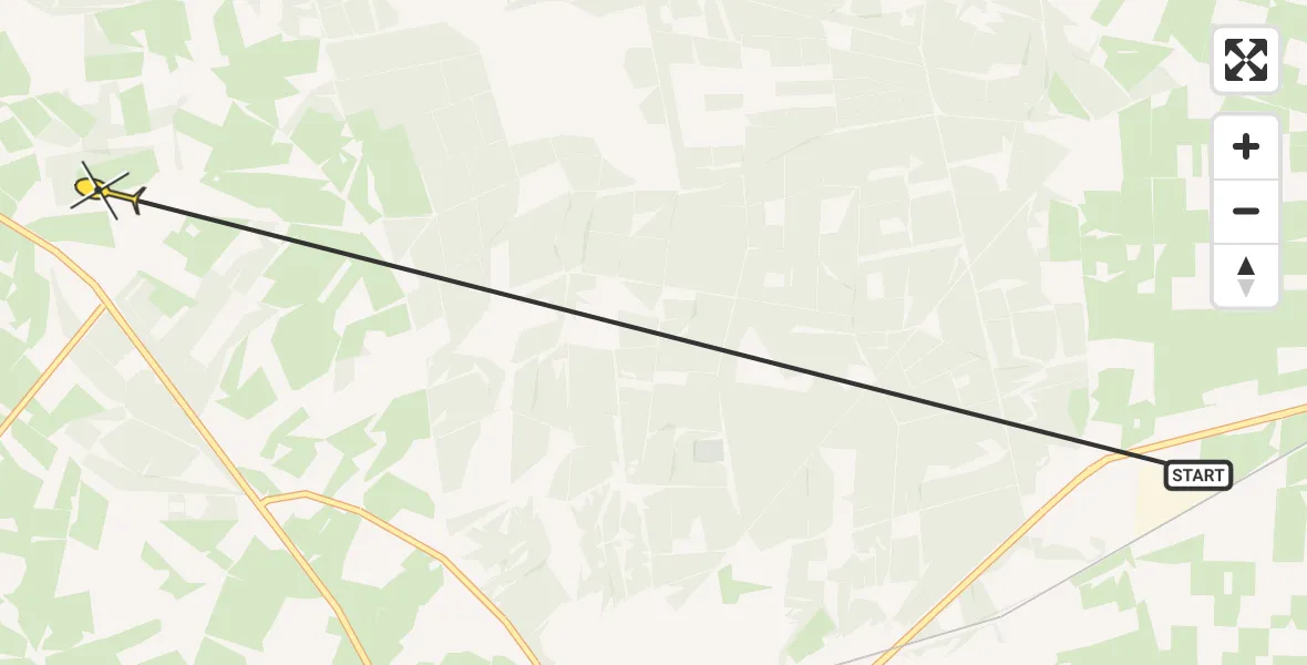 Routekaart van de vlucht: Politiehelikopter naar Holten, Hommelteweg