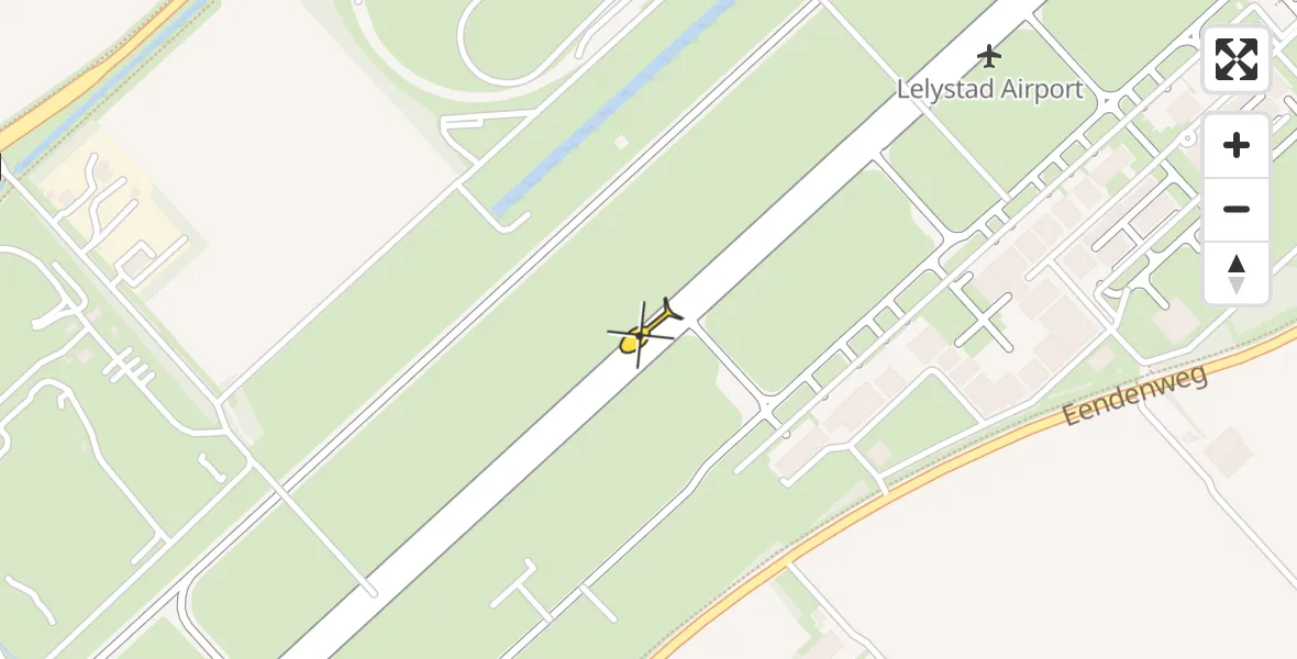 Routekaart van de vlucht: Politiehelikopter naar Lelystad Airport