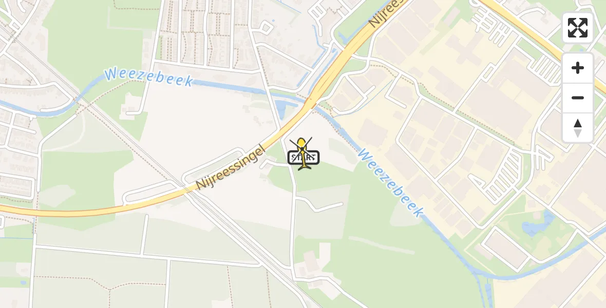 Routekaart van de vlucht: Politiehelikopter naar Almelo, Deldensestraat