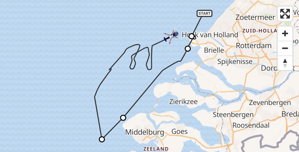 Vluchtroute Politiehelikopter  - , 01 april 2025, 09:46