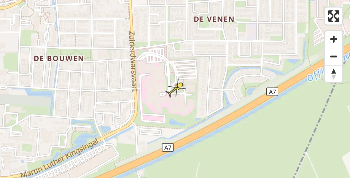 Routekaart van de vlucht: Ambulancehelikopter naar Drachten