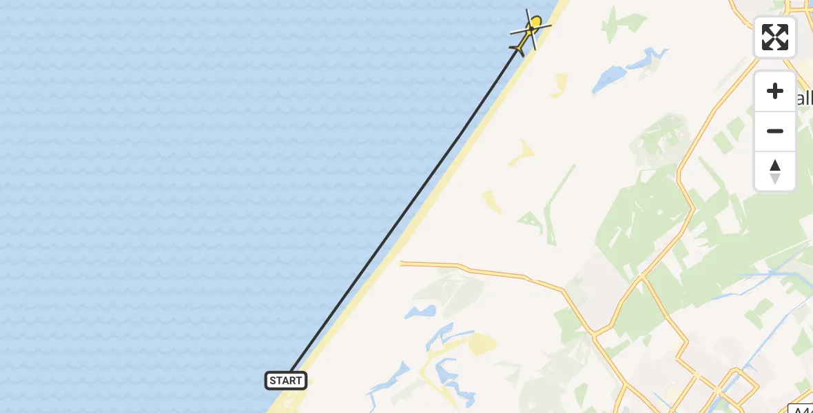 Routekaart van de vlucht: Politiehelikopter naar Katwijk, Berkheide