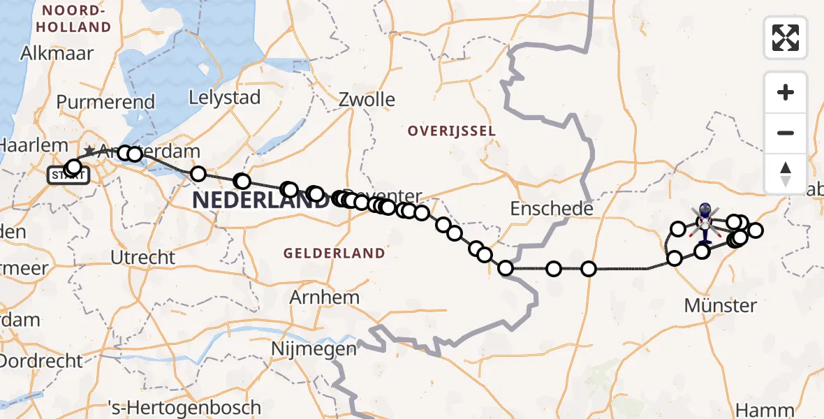 Vluchtroute Politiehelikopter Schiphol - , 02 april 2025, 08:15