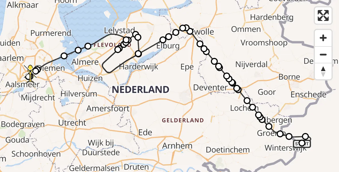 Routekaart van de vlucht: Politiehelikopter naar Schiphol, Thermiekstraat
