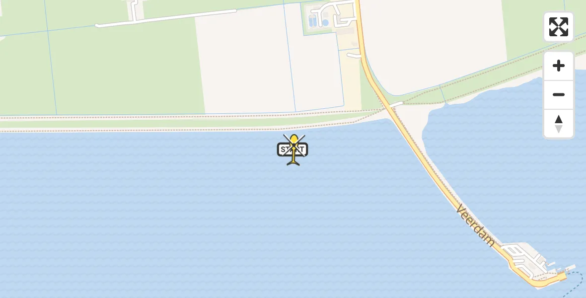 Routekaart van de vlucht: Ambulancehelikopter naar Schiermonnikoog, Veerweg