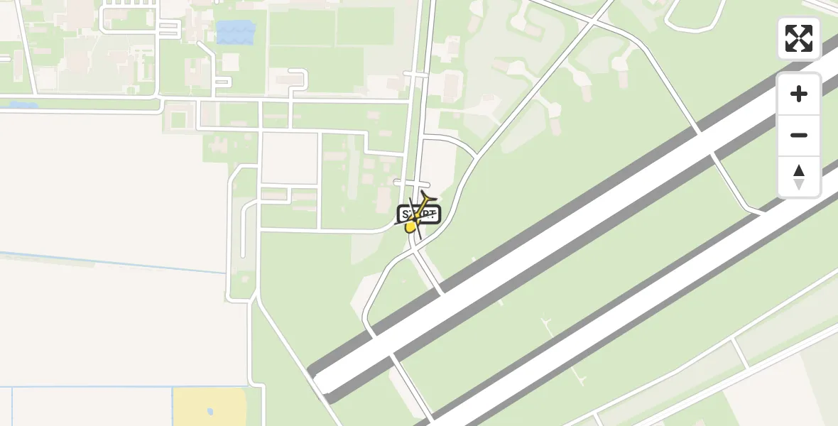 Vluchtroute Politiehelikopter van Vliegbasis Volkel naar Vliegbasis Volkel