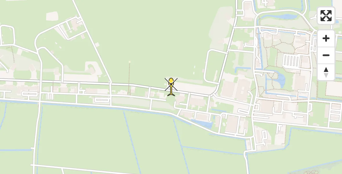 Vluchtroute Ambulancehelikopter van Vliegbasis Leeuwarden naar Vliegbasis Leeuwarden