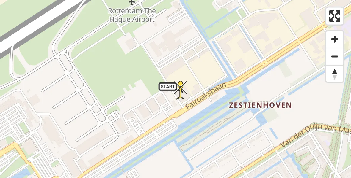 Routekaart van de vlucht: Lifeliner 2 naar Rotterdam The Hague Airport, Brandenburgbaan