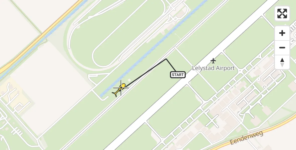 Routekaart van de vlucht: Traumahelikopter naar Lelystad Airport, Talingweg