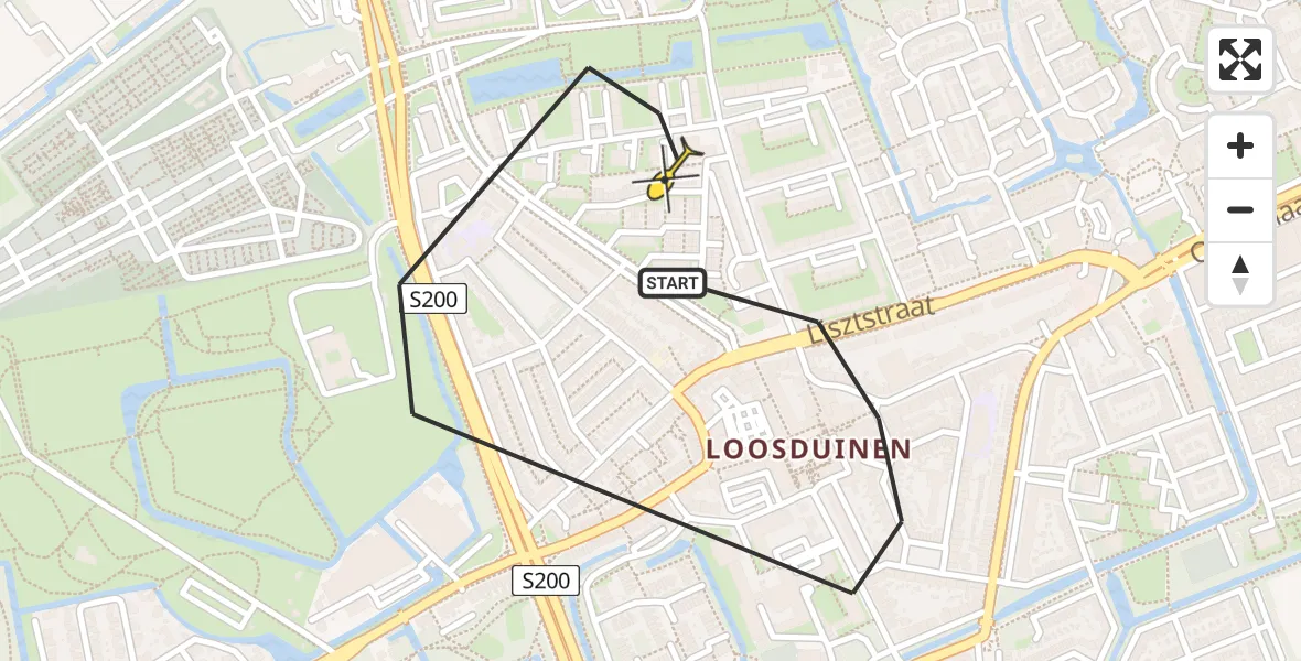 Vluchtroute Politiehelikopter van Den Haag naar Den Haag