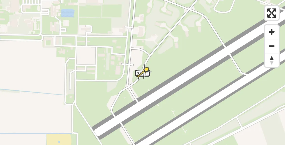 Vluchtroute Politiehelikopter van Vliegbasis Volkel naar Vliegbasis Volkel