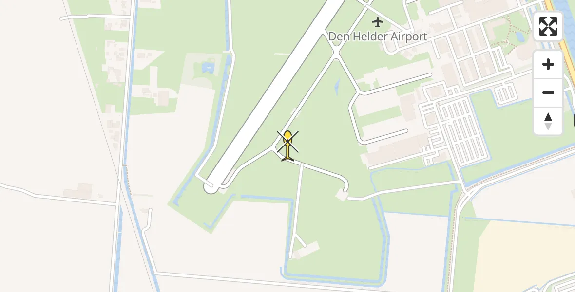 Vluchtroute Kustwachthelikopter van Vliegveld De Kooy naar Vliegveld De Kooy