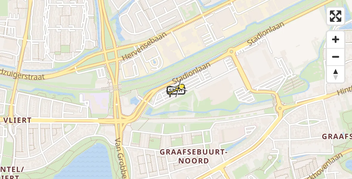 Routekaart van de vlucht: Lifeliner 3 naar 's-Hertogenbosch, Stadionlaan