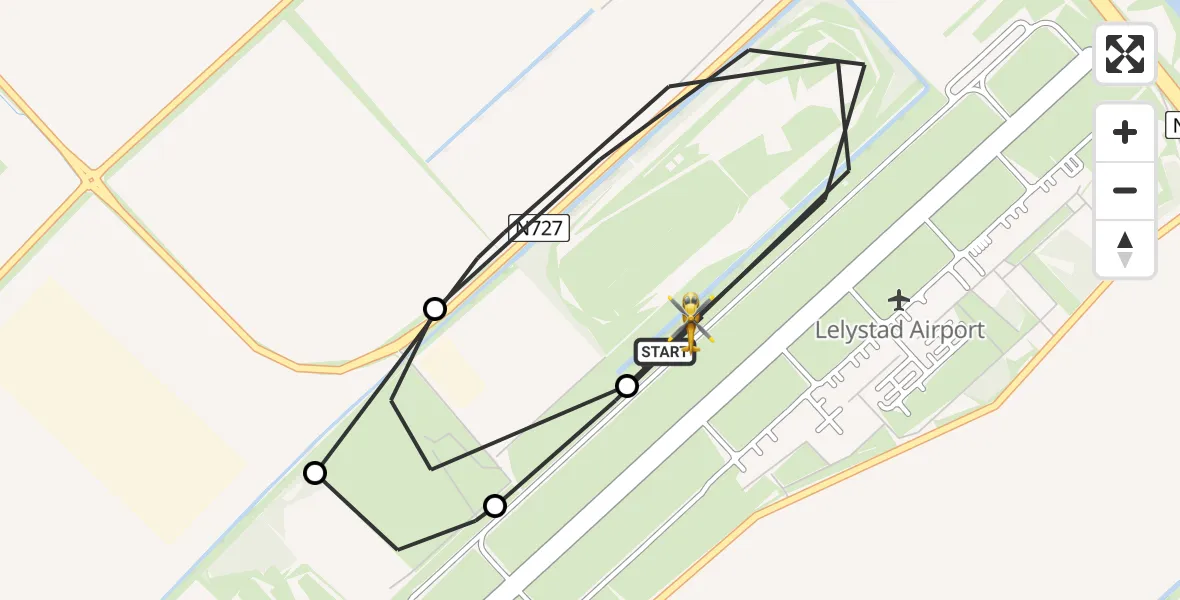 Vluchtroute Traumahelikopter Lelystad Airport - Lelystad Airport, 04 april 2025, 08:25