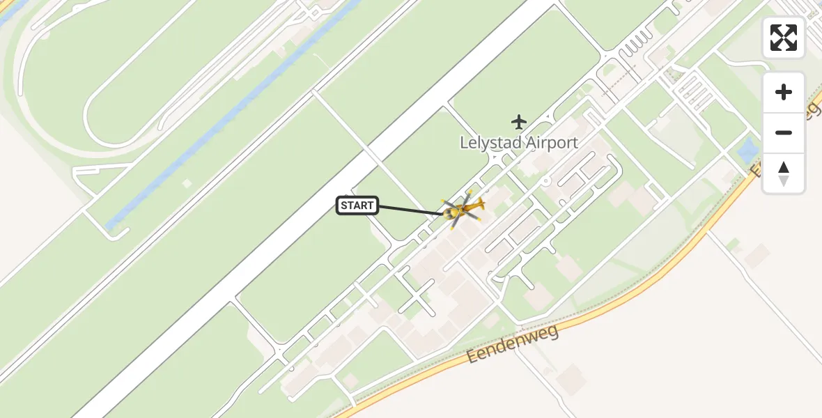 Vluchtroute Traumahelikopter Lelystad Airport - Lelystad Airport, 04 april 2025, 09:21