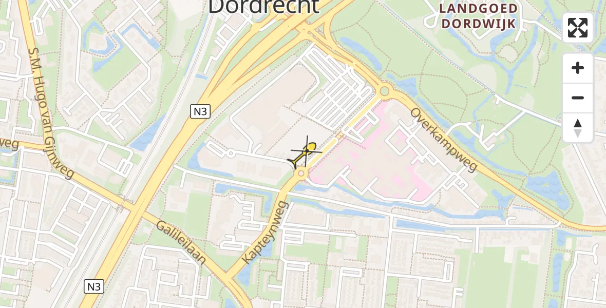 Routekaart van de vlucht: Lifeliner 2 naar Dordrecht