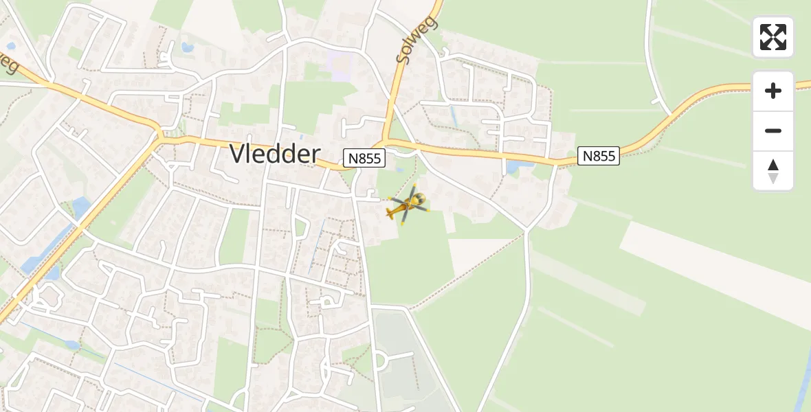 Vluchtroute Traumahelikopter Vledder - Vledder, 04 april 2025, 10:34