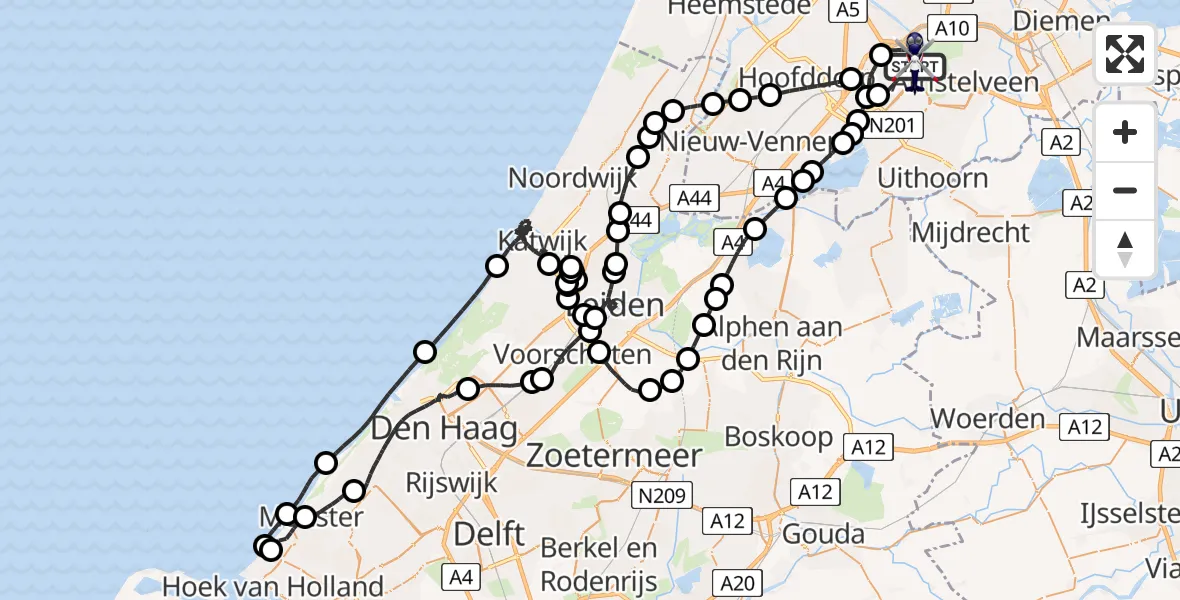 Vluchtroute Politiehelikopter Schiphol - Schiphol, 04 april 2025, 11:09