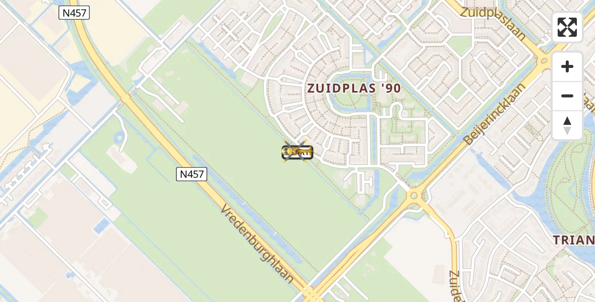 Vluchtroute Traumahelikopter Waddinxveen - Waddinxveen, 04 april 2025, 13:00