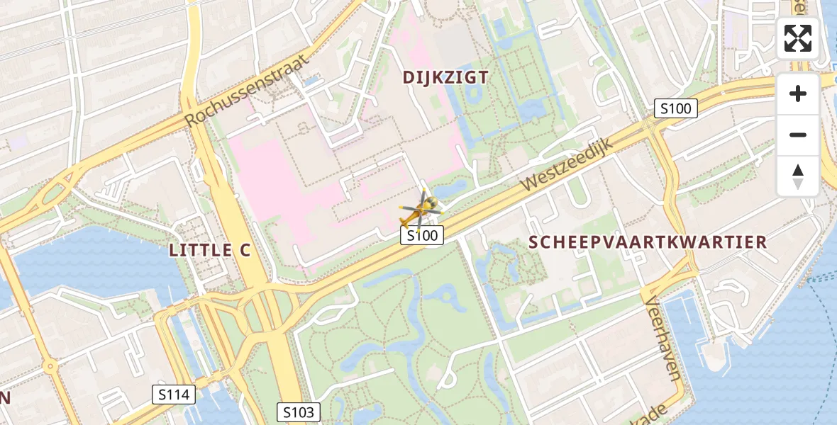 Vluchtroute Traumahelikopter Erasmus MC - Erasmus MC, 04 april 2025, 14:26