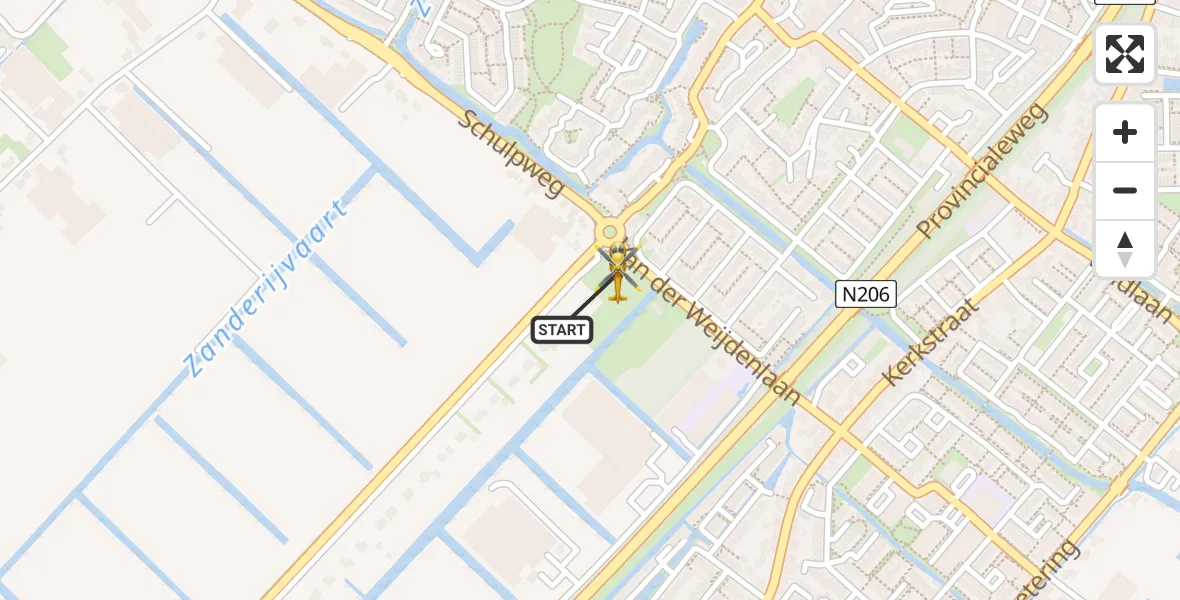 Vluchtroute Traumahelikopter Noordwijkerhout - Noordwijkerhout, 04 april 2025, 15:02