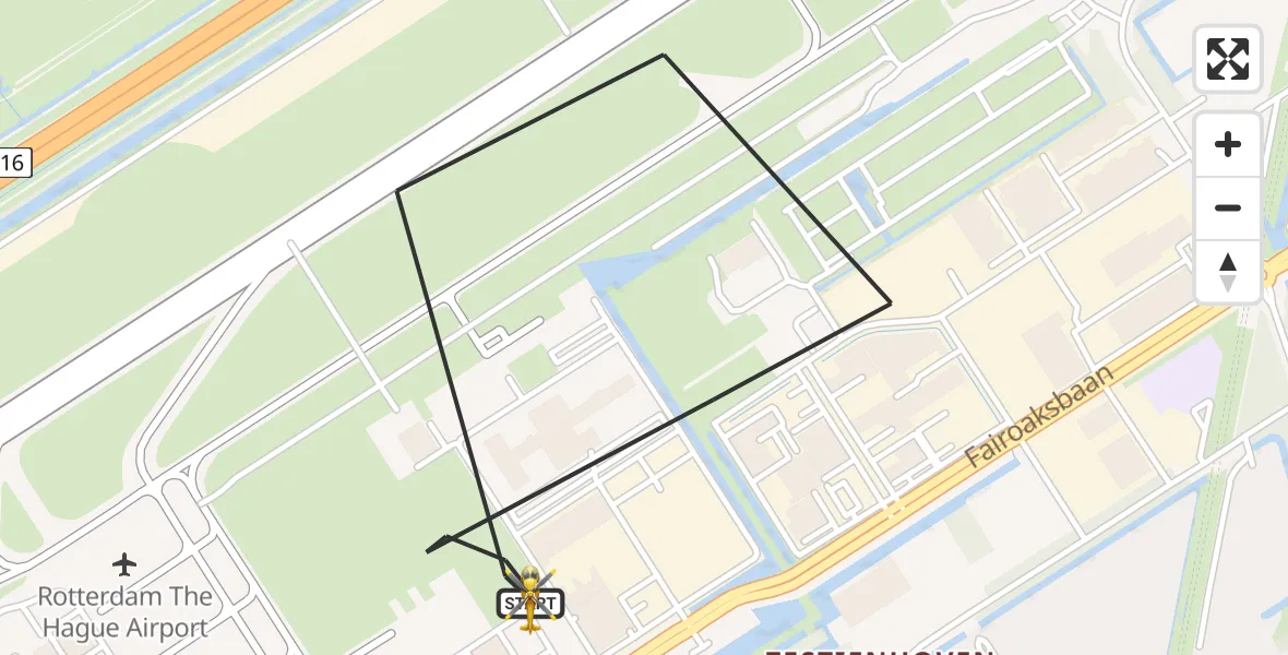 Vluchtroute Traumahelikopter Rotterdam The Hague Airport - Rotterdam The Hague Airport, 04 april 2025, 15:04