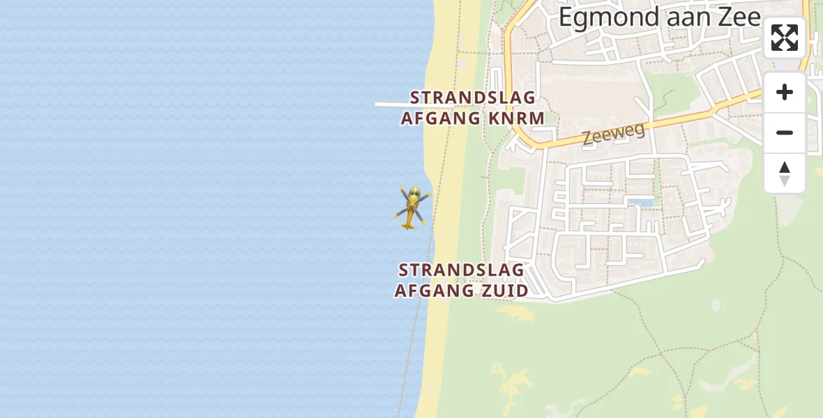 Routekaart van de vlucht: Lifeliner 1 naar Egmond aan Zee