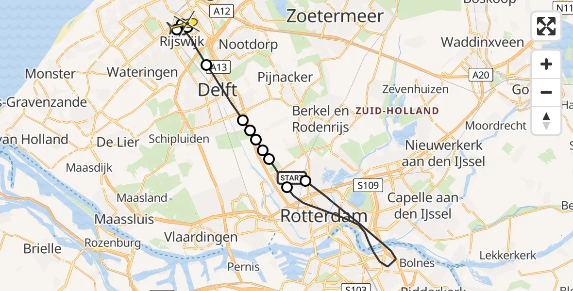 Routekaart van de vlucht: Lifeliner 2 naar Den Haag, Jacques Presserhof