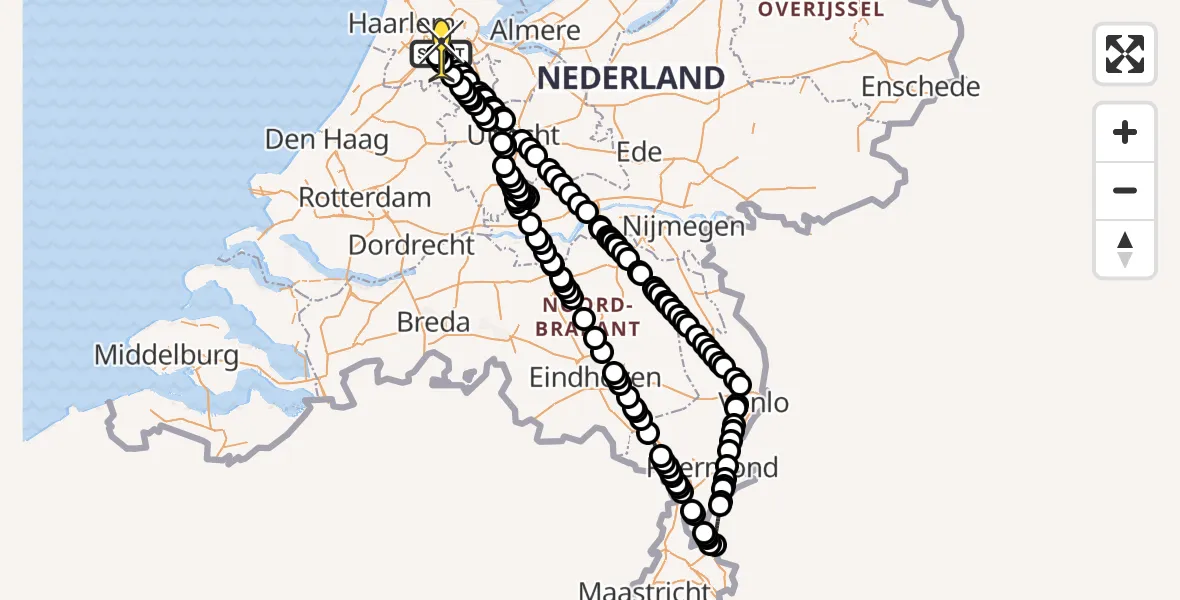 Routekaart van de vlucht: Politieheli naar Schiphol, Ringvaart-Schipholdijk