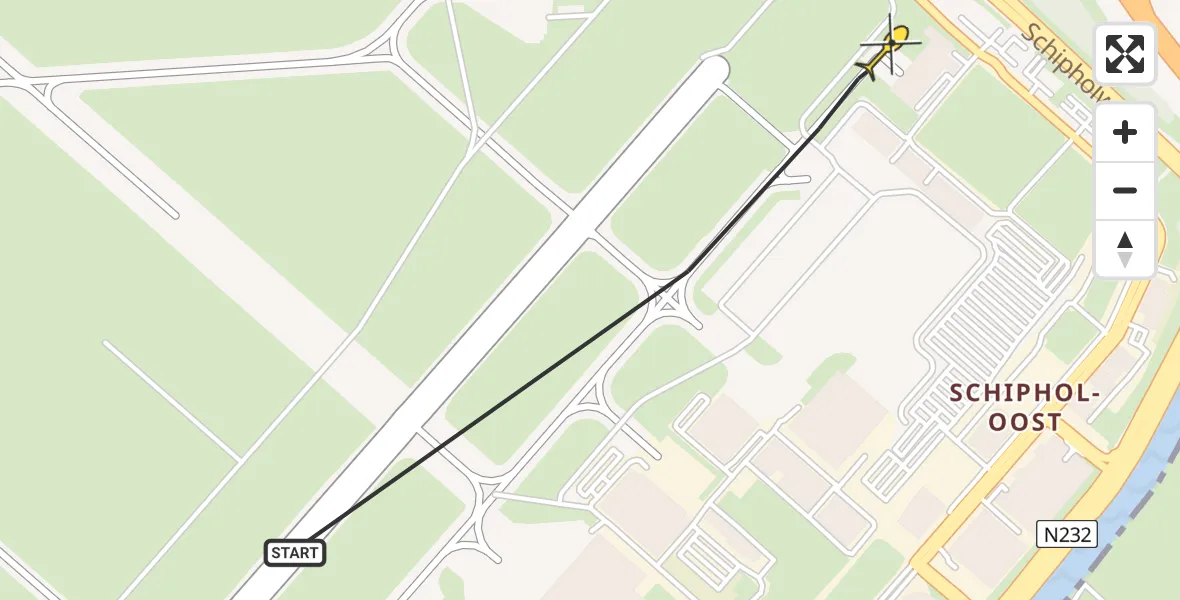 Vluchtroute Politiehelikopter van Schiphol naar Schiphol