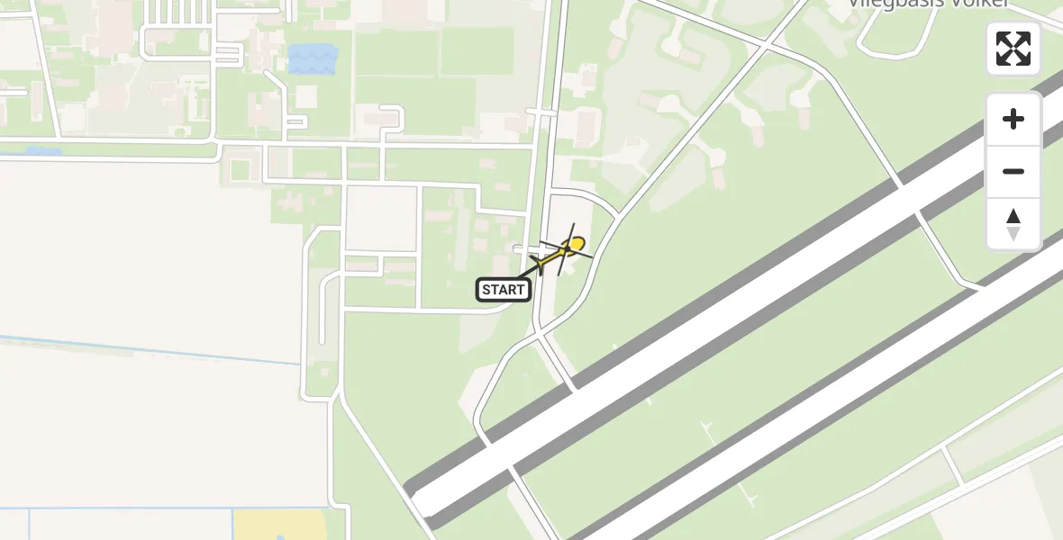 Routekaart van de vlucht: Lifeliner 3 naar Vliegbasis Volkel, Zeelandsedijk