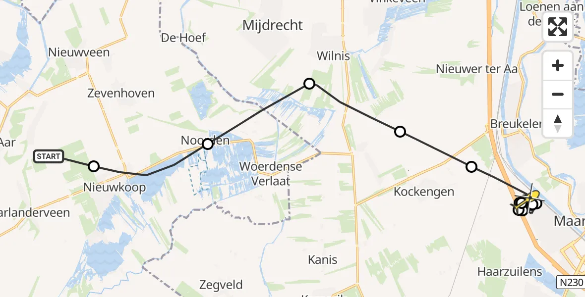 Routekaart van de vlucht: Politiehelikopter naar Breukelen, Blaasbalg