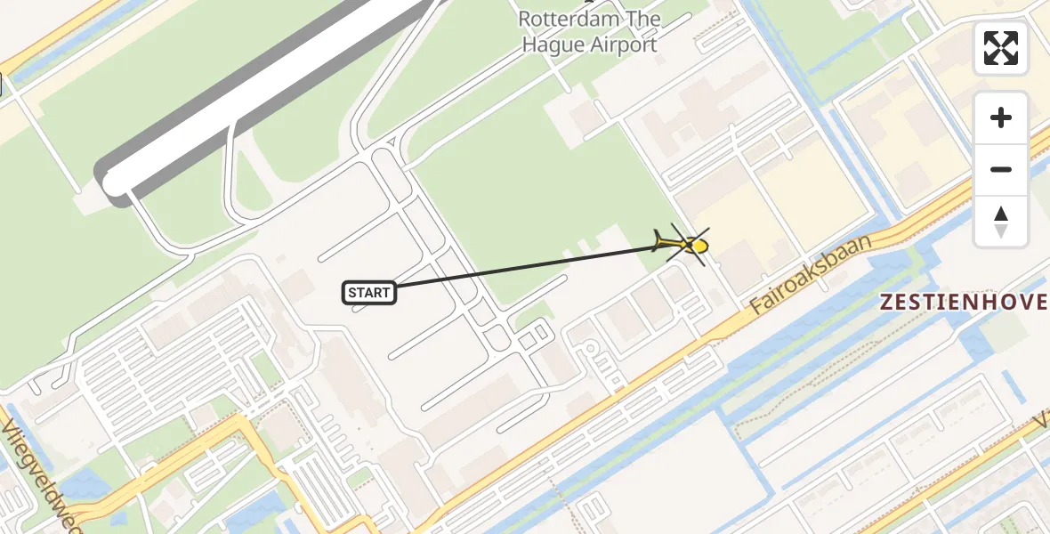 Routekaart van de vlucht: Lifeliner 2 naar Rotterdam The Hague Airport, Brandenburgbaan