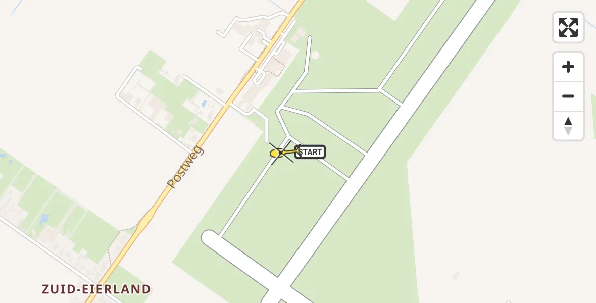 Routekaart van de vlucht: Politiehelikopter naar Texel International Airport, Postweg