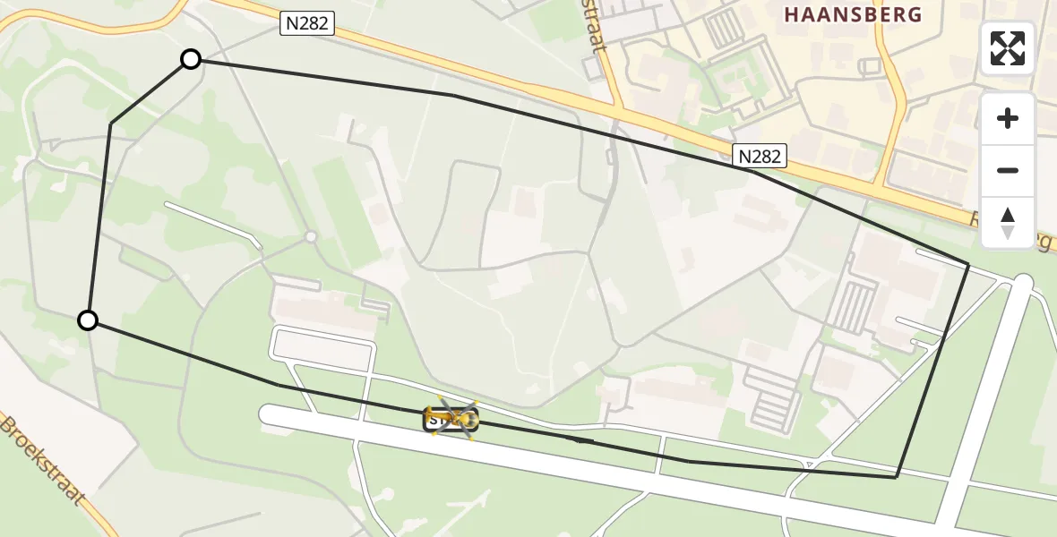 Vluchtroute Traumahelikopter Vliegbasis Gilze-Rijen - Vliegbasis Gilze-Rijen, 08 april 2025, 09:11