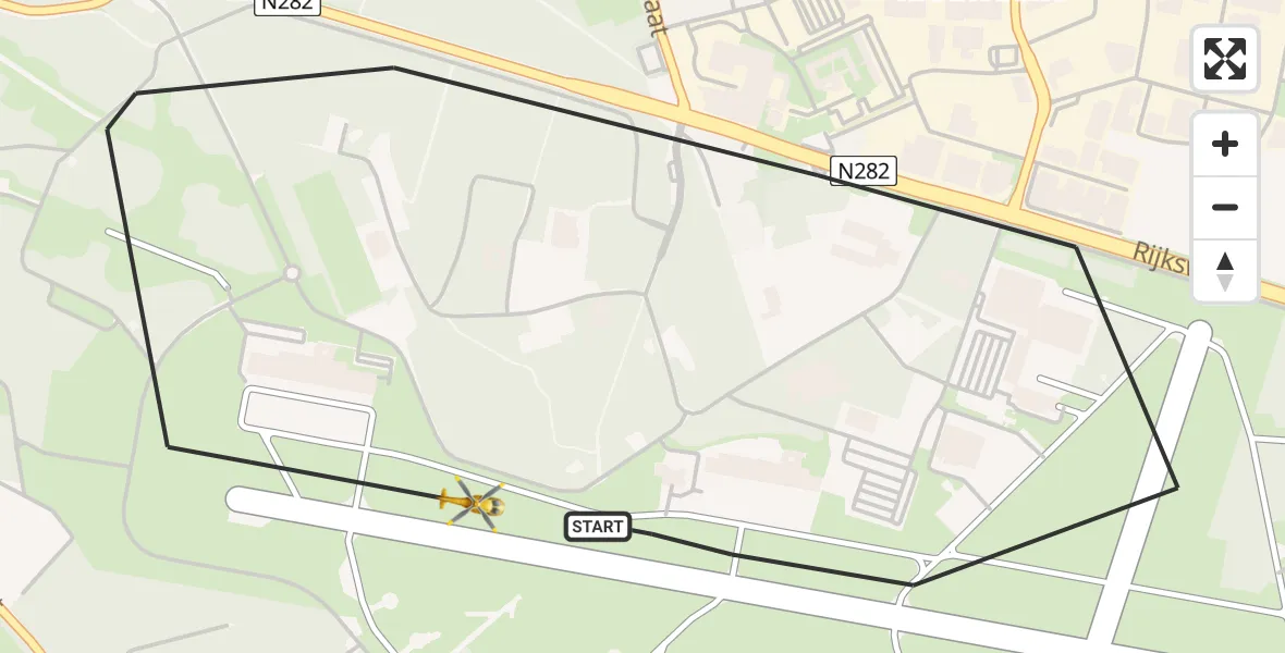 Vluchtroute Traumahelikopter Vliegbasis Gilze-Rijen - Vliegbasis Gilze-Rijen, 08 april 2025, 09:19