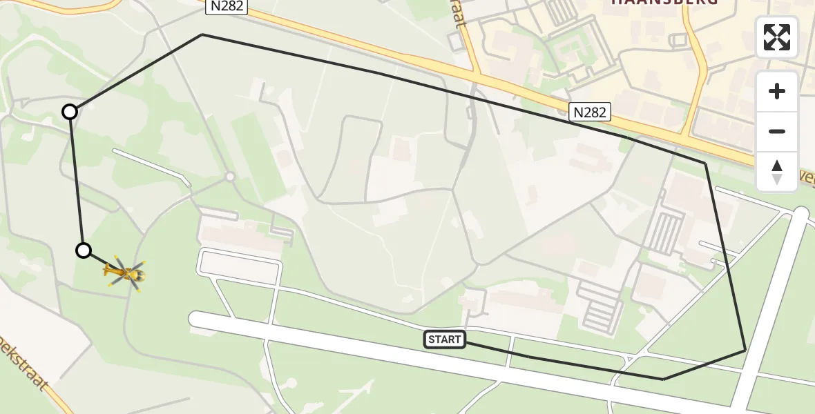 Vluchtroute Traumahelikopter Vliegbasis Gilze-Rijen - Vliegbasis Gilze-Rijen, 08 april 2025, 09:28