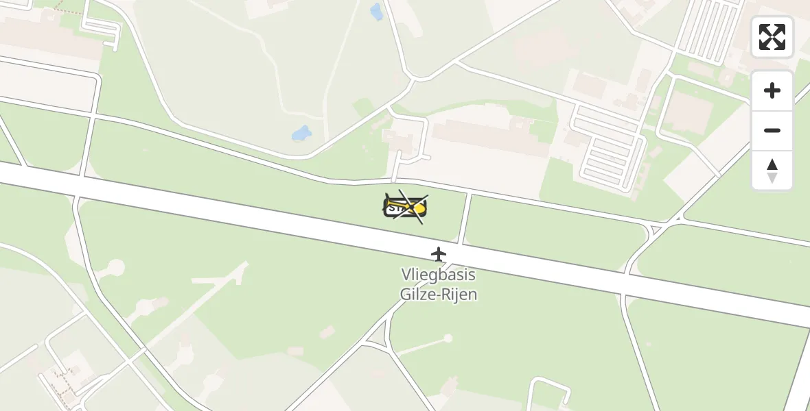Routekaart van de vlucht: Traumaheli naar Vliegbasis Gilze-Rijen, Rijksweg